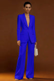 Costume d'affaires femme 2 pièces ivoire à col châle et boutonnage simple