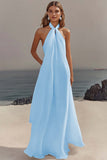 Robe longue fluide en mousseline de soie blanche