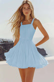 Robe courte plissée blanche plissée courte de graduation