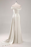 Robe longue fourreau plissée champagne à une épaule