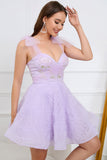 Robe de cocktail Sweetheart Violet clair A Line avec perles