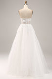 Robe de mariée en Tulle à épaules dénudées avec des Appliques
