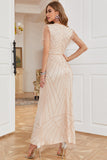 Robe à clapet des années 20 Robe Great Gatsby pour femmes Manches courtes Robe de fête Roaring 20s