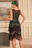 Robe scintillante à franges des années 20 avec accessoires ensemble