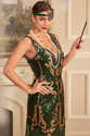 Robe De Cocktail Gatsby Années 1920 Avec Franges Et Paillettes - Sans Manches, Dos Nu, 100% Polyester - 3