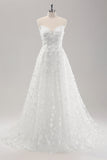 Robe de mariée en dentelle blanche à motif détachable