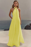 Robe longue fluide en mousseline de soie blanche
