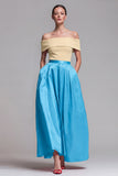 Robe formelle Midi à bloc de couleurs A à épaules décalées