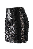 Jupe de soirée pour femmes à grande taille haute mini taille haute et pailletée pour femmes