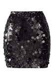 Jupe de soirée pour femmes à grande taille haute mini taille haute et pailletée pour femmes