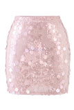 Jupe de soirée pour femmes à grande taille haute mini taille haute et pailletée pour femmes