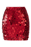 Jupe de soirée pour femmes à grande taille haute mini taille haute et pailletée pour femmes