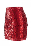 Jupe de soirée pour femmes à grande taille haute mini taille haute et pailletée pour femmes