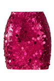 Jupe de soirée pour femmes à grande taille haute mini taille haute et pailletée pour femmes