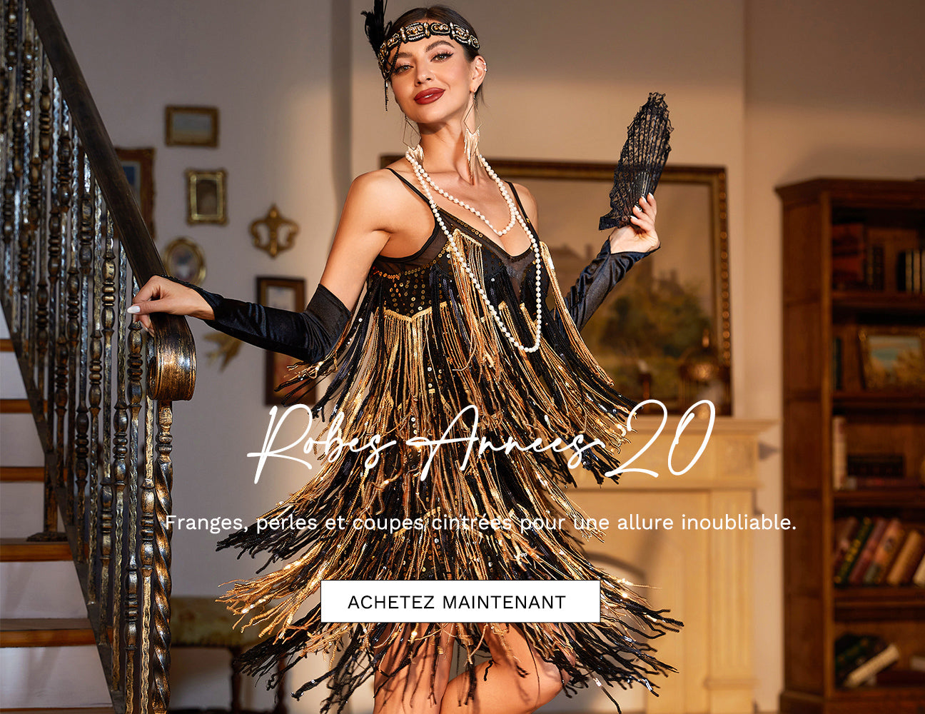 Robe Soirée Noire Manches Courtes Avec Bandeau Et Broche - Taille 40/42 - Fabriquée En Italie