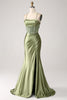 Charger l&#39;image dans la galerie, Robe de Soirée longue à paillettes à encolure col bleu sirène vert armée avec fente