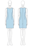 Bleu moulant col rond 2 pièces appliqué mère de la robe de la mariée