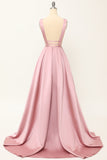 Robe blush satin long bal