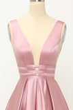 Robe blush satin long bal