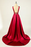 Robe blush satin long bal