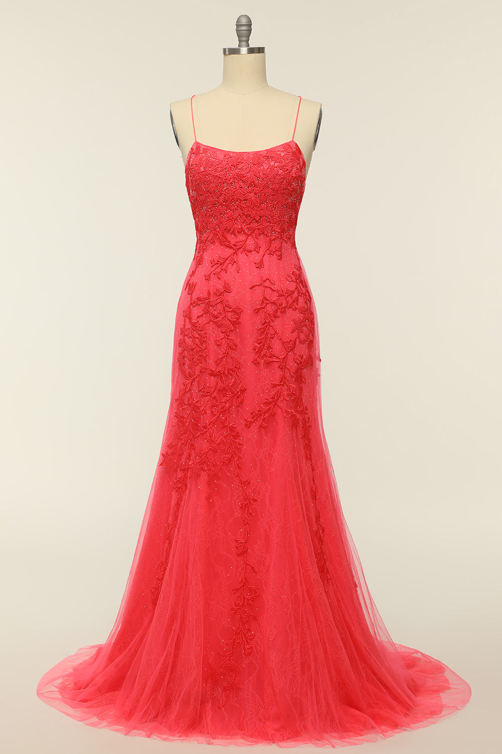 Robe de bal longue sans corail avec appliques