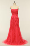 Robe de bal longue sans corail avec appliques
