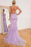 Robe de bal longue sans corail avec appliques