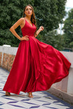 Robe en satin bordeaux