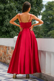 Robe en satin bordeaux