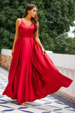 Robe en satin bordeaux