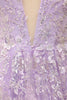 Charger l&#39;image dans la galerie, Spaghetti Violet Sangles Robe de Bal Avec Appliques