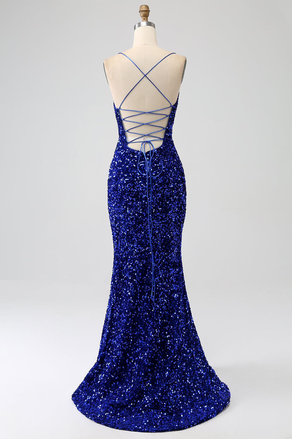 Robe de Soirée longue à paillettes à paillettes à bretelles spaghetti fuchsia scintillante à sequins à col en V avec fente