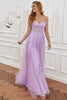 Charger l&#39;image dans la galerie, Purple Off the Shoulder Long Prom Robe de bal avec appliques