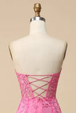 Rose Corset chérie longue dentelle sirène robe de Soirée avec fente
