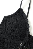 Camisole noire top dentelle