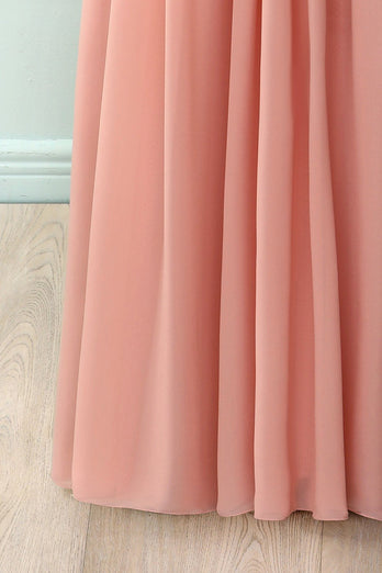 Robe en dentelle à volants blush