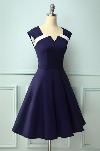 Robe bleu marine des années 50