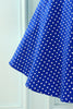 Charger l&#39;image dans la galerie, Robe bleu royal à pois blancs