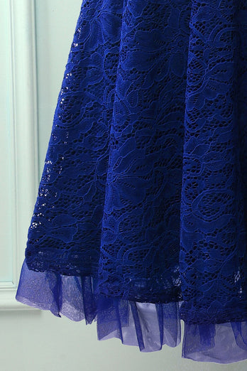 Robe formelle en dentelle bleu royal