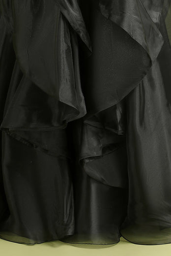 Robe de soirée noire sans bretelles