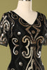 Charger l&#39;image dans la galerie, Robe à paillettes noires des années 1920