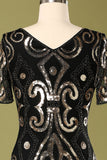 Robe à paillettes noires des années 1920