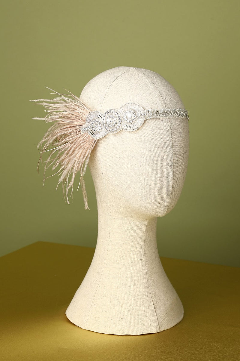 Charger l&#39;image dans la galerie, Bandeau de clapet perlé plume des années 1920