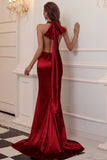 Sexy Mermaid Red Long Prom Dress avec Backless