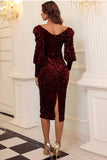 Robe Bodycon à paillettes bordeaux