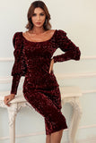 Robe Bodycon à paillettes bordeaux