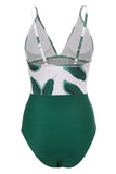 Maillots de bain Banana Leaf Printed Green One Piece