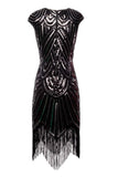 Robe 1920s Flapper avec Paillettes Noire