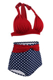 Maillots de bain Polka Dots Halter Bikini