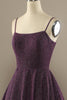 Charger l&#39;image dans la galerie, Charme Une ligne violette robe de bal avec avant divisée